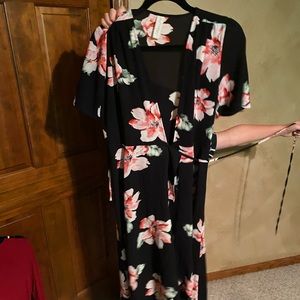 High low Floral Wrap Dress